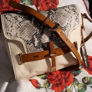 Vince Camuto " MAX" Leather & Snake Crossbody